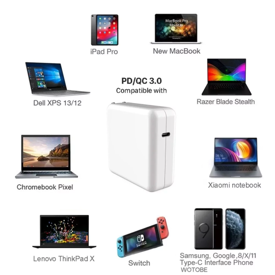 Універсальний зарядний пристрій для ноутбука USB Type-C 96W Київ