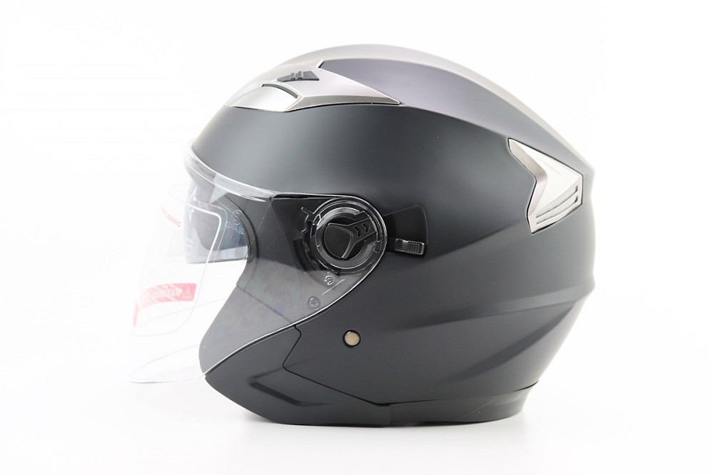 Шолом відкритий+відкидні окуляри BLD-708 М (57-58см), ЧОРНИЙ матовий Київ - фото 4