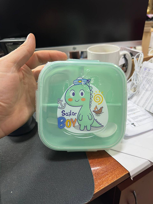 Детский ланч бокс на 3 секции с ложкой Boy 500мл Винница - изображение 2