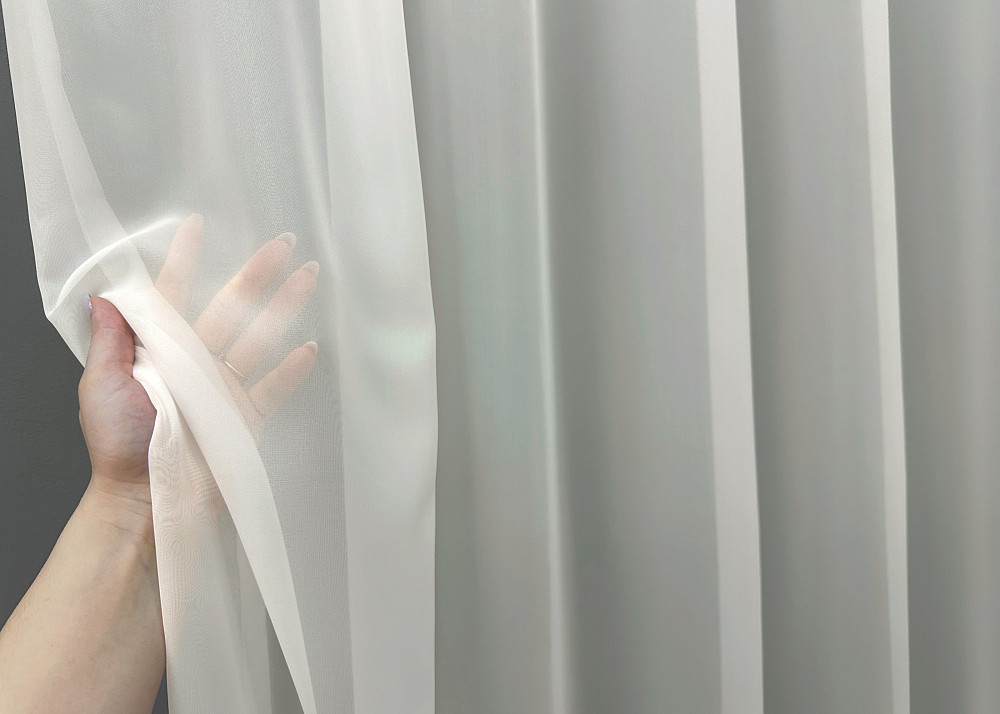 Тюль VR-Textil Вуаль 1831т Шифон однотонный Кремовый 200х250 см (43-276) Киев - изображение 4