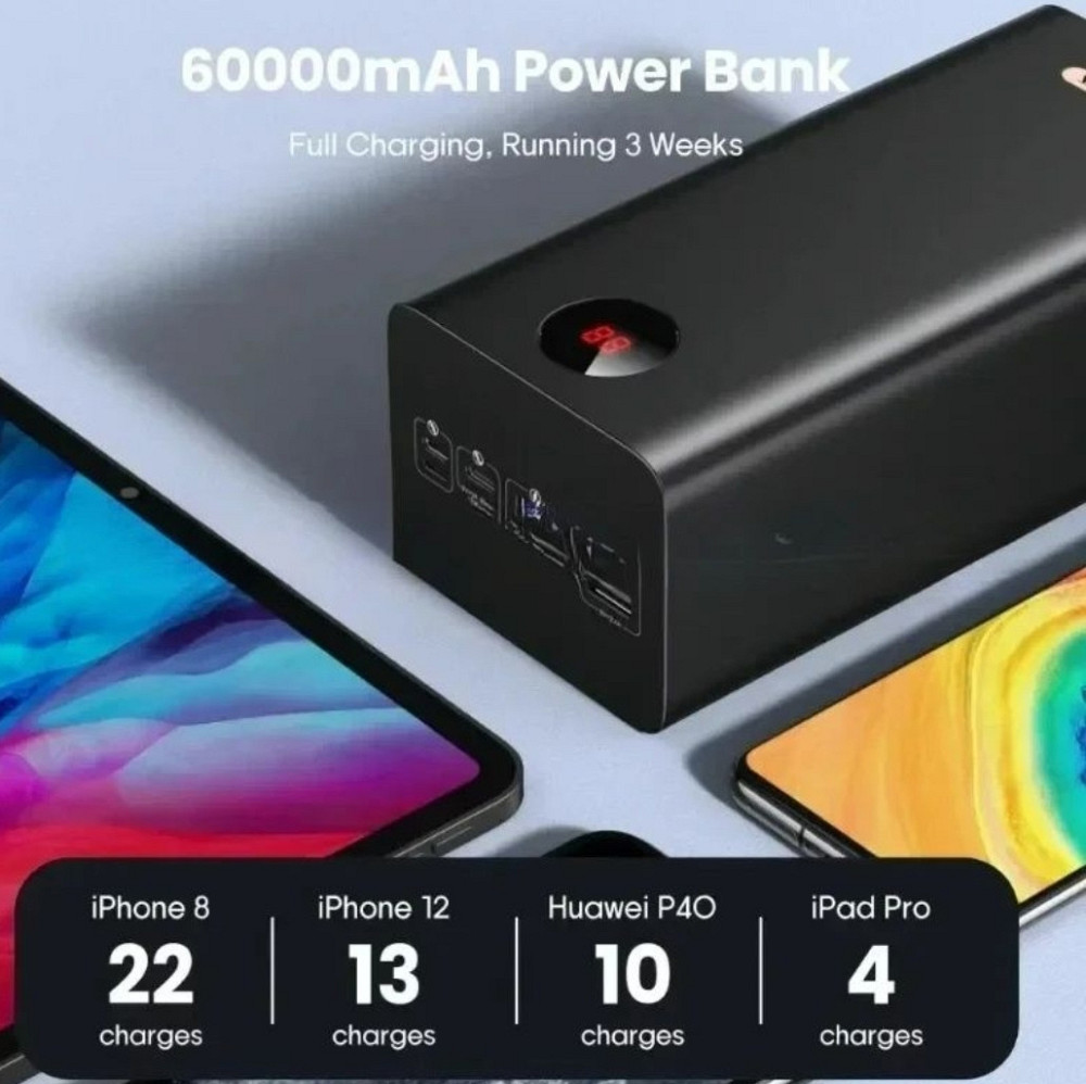Павербанк Power bank ROMOSS 60000mAh. PEA60 22.5W. Black Киев - изображение 4