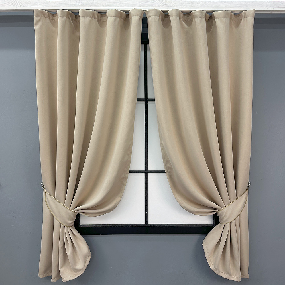 Комплект коротких штор VR-Textil Bagema Rvs № 1545ш Бежевий 130х170 см 2 шт (35-0229) Київ - фото 1