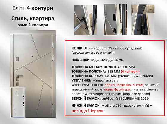 Двері квартирні Redfort, модель Стиль, комплектація Еліт (4 контури) 960 Київ