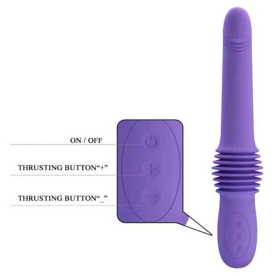 Вибратор с фрикциями Pretty Love Pazuzu Thrusting, фиолетовый, 29.2 х 3.2 см Sex Aura Киев