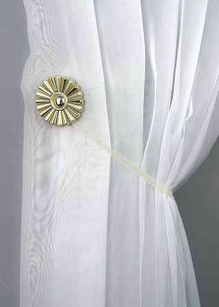 Магніти для штор і гардин Хризантема набір 2 шт Сірий з золотистим (81-302) Київ