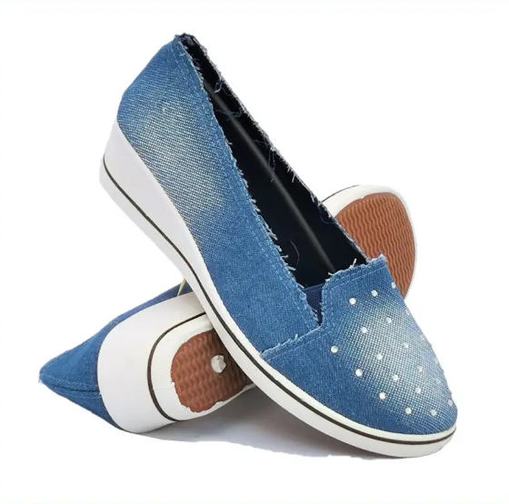 . Жіночі Мокасини Балетки на Танкетці Блакитні Джинсові Сині (розміри: 36,37,38,40) Дніпро