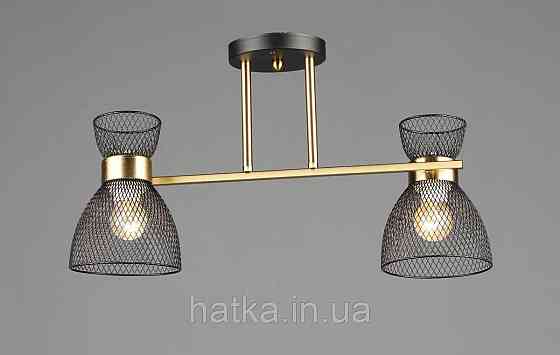 Люстра стельова на 2 плафони VALESO N6791/2, патрон E27, Лофт, Мідь+Чорний Київ