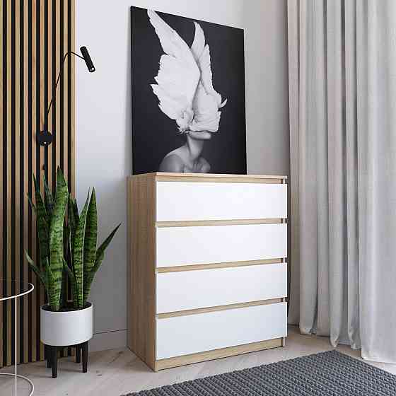 Комод VAYS R-4, на 4 шухляди без ручок, ЛДСП 80×40×98 см – для дому, офісу, вітальні, спальні Львів