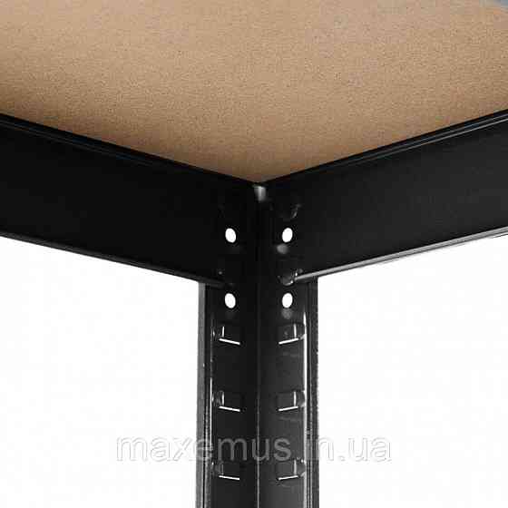 Стеллаж металлический полочный 180х100х60 Металлический стеллаж в подвал макс. 175 кг на полку МДФ черный Мостиська