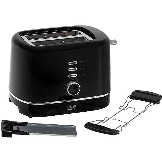 Тостер Adler AD 3224 black 850Вт/ 2 відділення/7 режимів підсмажування/розморожування/підігрів булок Вінниця