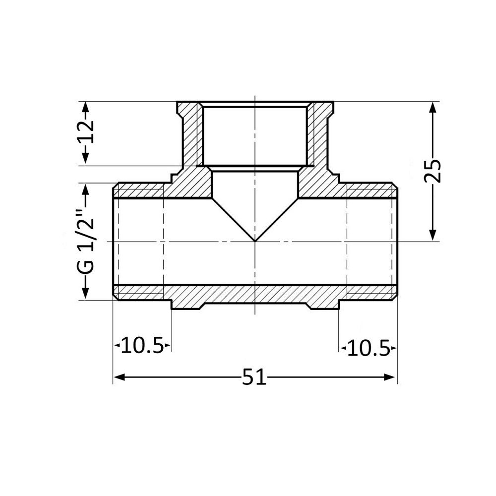 Тройник Thermo Alliance Standart 1/2" НВН SD41615 Київ - фото 9