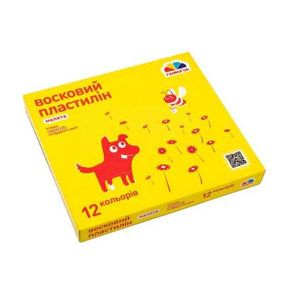 Дитячий восковий пластилін "Малята" 100305, 12 кольорів 144 г Вінниця