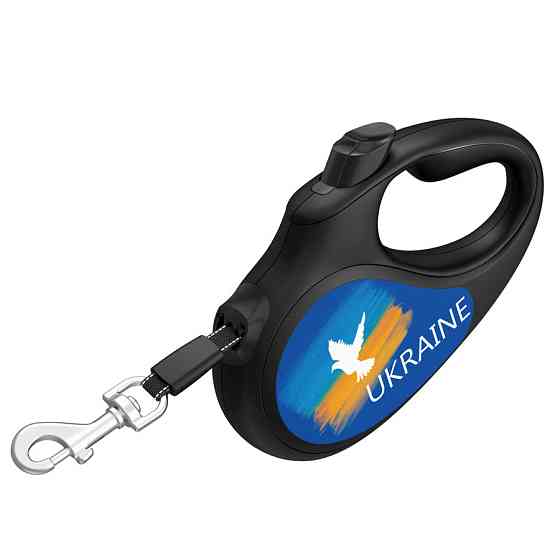 Повідець-рулетка для собак WAUDOG R-leash, малюнок "Фаг", L, до 50 кг, 5 м, світловідбивна стрічка чорний Вінниця