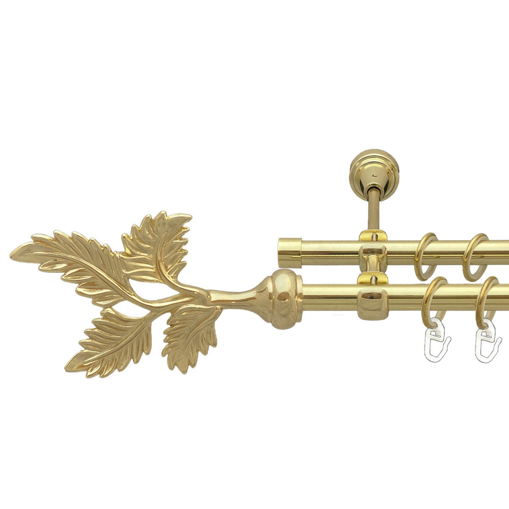 Карниз Orvit Папороть металевий дворядний відкритий Золото 16\16 мм 200 см (00-00014276) Львов - изображение 1