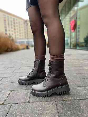 Edan Instruments Жіночі черевики EDAN шоколадні шкіра натуральна висота 16см (5701) Коломыя