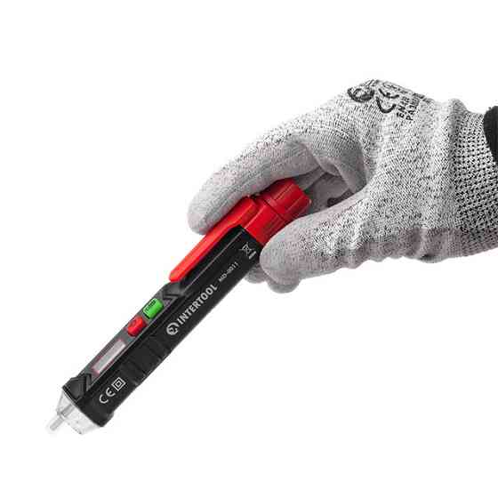 Тестер напруги INTERTOOL MD-0011, безконтактний, LCD дисплей - Електротестер для електриків Львів