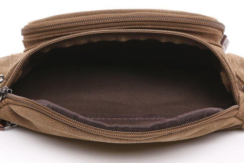 Сумка поясная текстильная Vintage 20176 Коричневая Киев - изображение 3