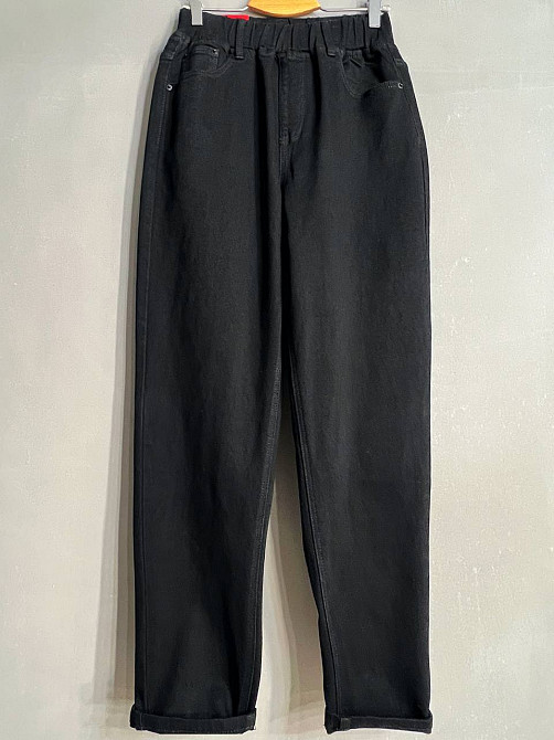 Джинси жіночі Vanver 81888 mom jeans relax comfort талія на резинці великі розміри чорні, чорний, З4, 34, 97 см, 130 см Київ - фото 7