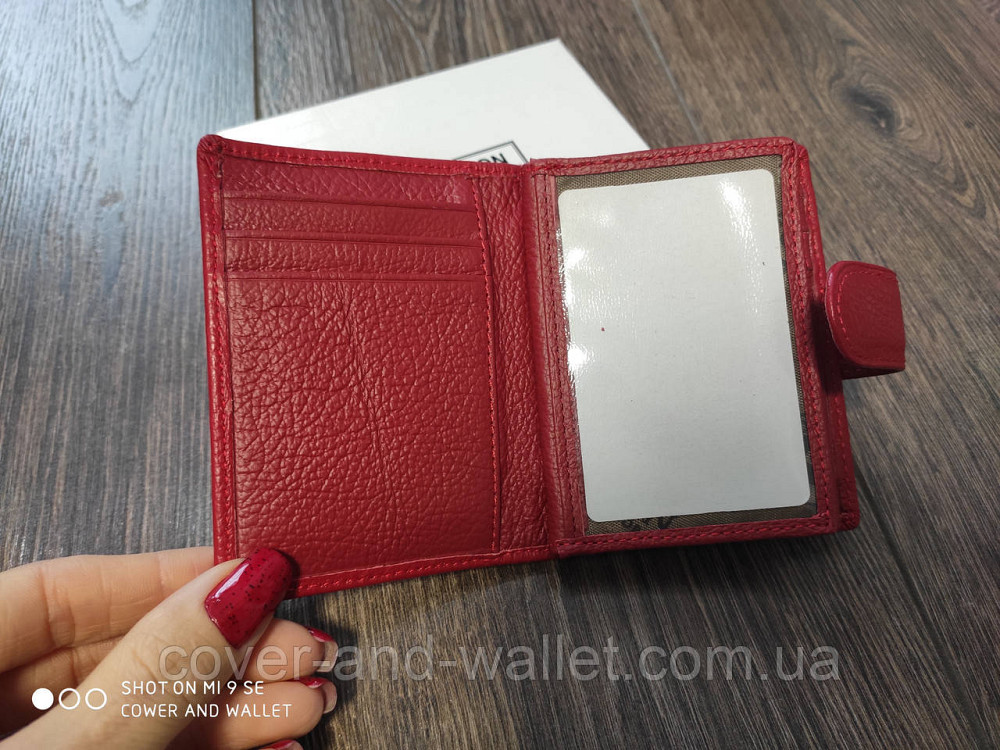Жіноча шкіряна кредитница для пластикових карток червоного кольору ST Leather Київ - фото 6