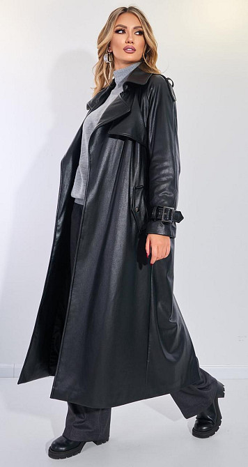 Плащ из эко кожи на замше (46) Киев - изображение 4