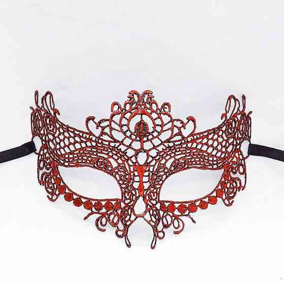 Маска венеціанського карнавалу 22 на 12 см червоний Київ