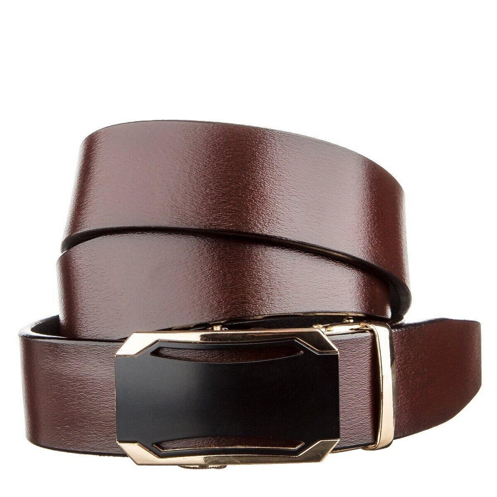 Деловой мужской ремень с автоматической пряжкой Vintage 20209 Коричневый Киев - изображение 1