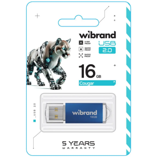 Флешка 16Гб USB 2.0 блакитний Cougar Wibrand Житомир - фото 3