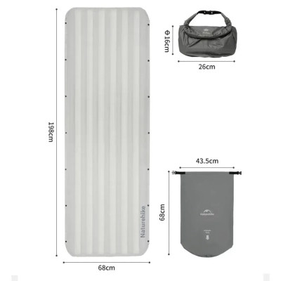 Матрас надувной Naturehike CNK2450WS034, 198х68х9.5 см, коричневий, із мішком для надування (6927595798881) Вінниця - фото 2