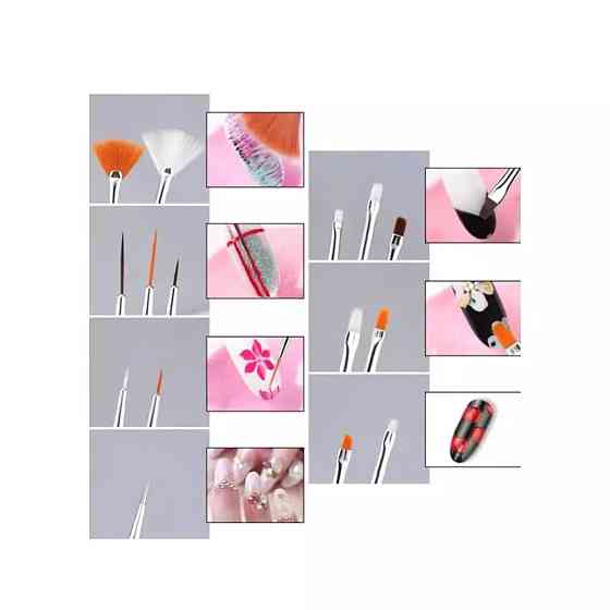Набор кистей для маникюра и педикюра профессиональный набор для нейл-арта 31 шт Каменец-Подольский
