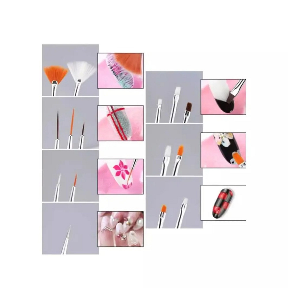 Набор кистей для маникюра и педикюра профессиональный набор для нейл-арта 31 шт Каменец-Подольский - изображение 3