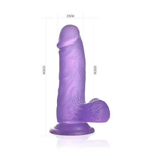 Фаллоимитатор с мошонкой - Jelly Studs Crystal Dildo Small 6