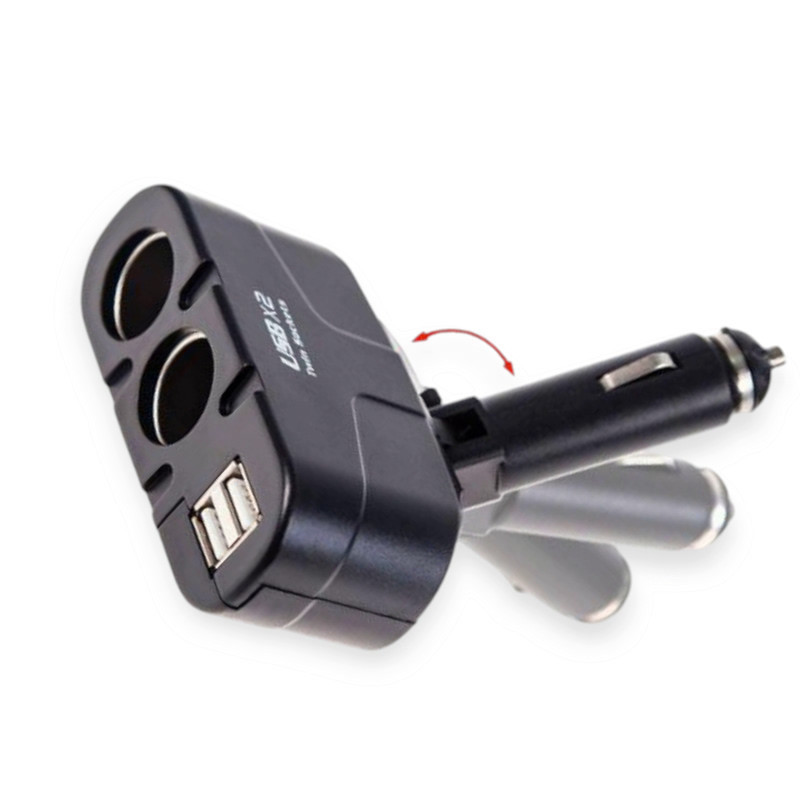 Разветвитель прикур. 2 вых. 5А, 60Вт, USB 1.5А, провод 0,60м, Евро Мукачево - изображение 1
