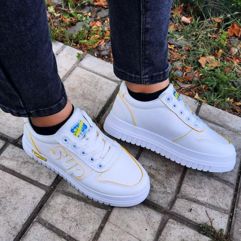 Женские Кроссовки Белые Слипоны Мокасины (размеры: 36,37,38,39,40) Днепр - изображение 5