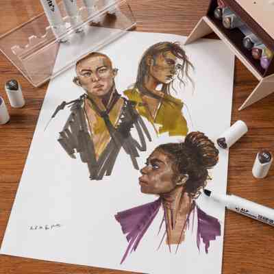 Художественный маркер Arrtx Спиртовые Alp ASM-02-SK02 12 цветов, оттенки кожи кожи (LC302604) Винница