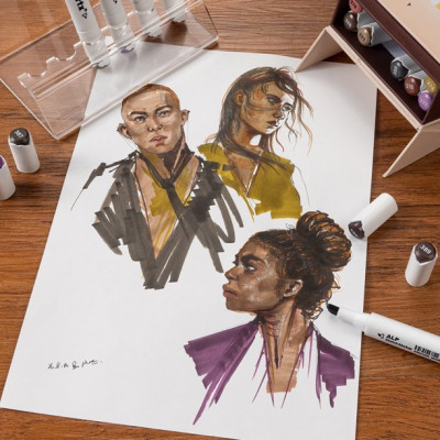 Художній маркер Arrtx Спиртові Alp ASM-02-SK02 12 кольорів, відтінки шкіри шкіри (LC302604) Вінниця - фото 4