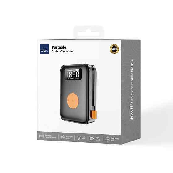 Автомобільний насос WIWU Portable Cordless Tire inflator Wi-Ai003 Black Одеса
