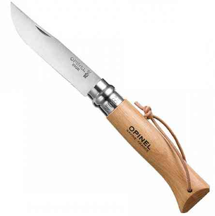 Туристичний Ніж з темляком Opinel Inox No8 VRI бук (001321) Неіржавка сталь Нововолинськ