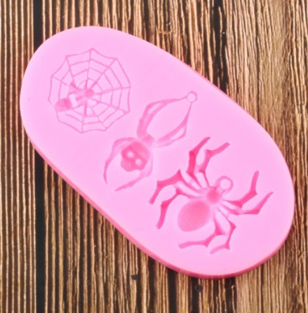Молд силиконовый Пауки 92 на 49 мм розовый Киев - изображение 3