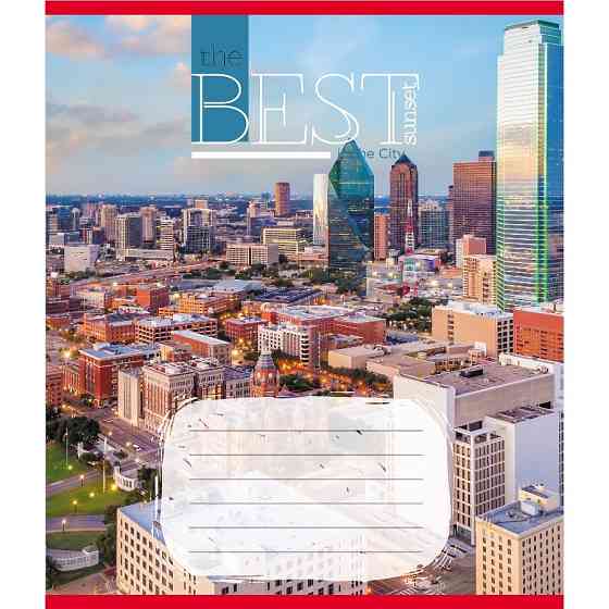 Зошит загальний "Захід сонця у місті" 096-630190K-4 в клітинку, 96 аркушів Вінниця