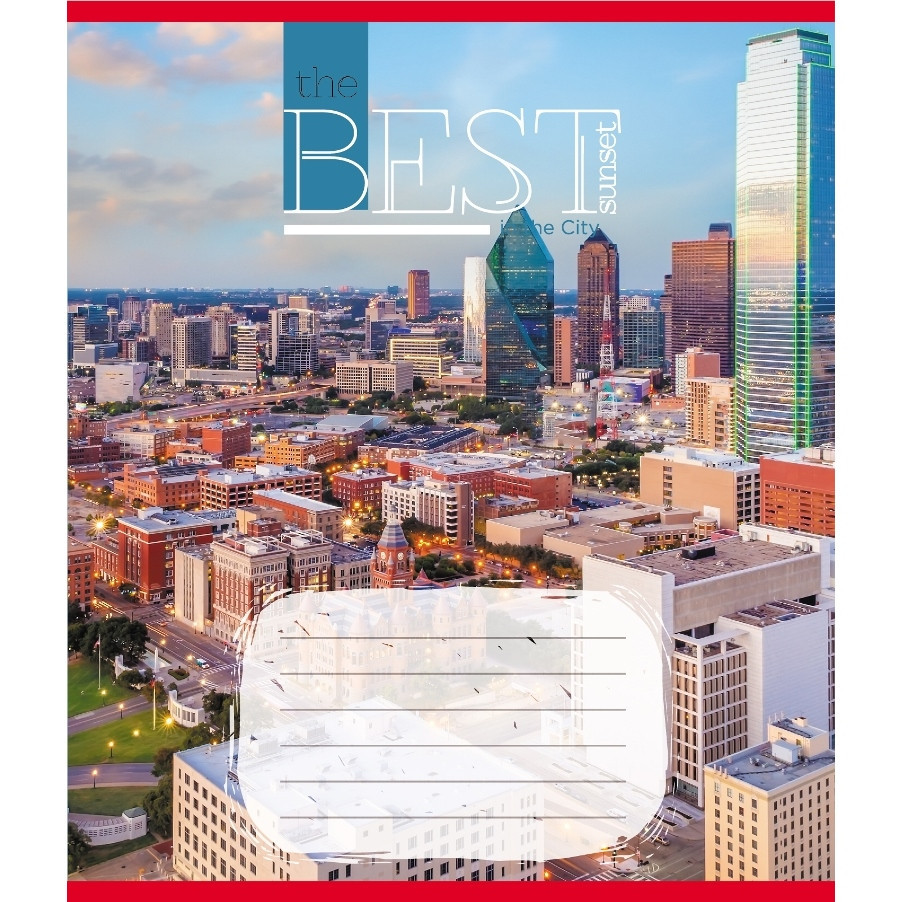 Зошит загальний "Захід сонця у місті" 096-630190K-4 в клітинку, 96 аркушів Вінниця - фото 1