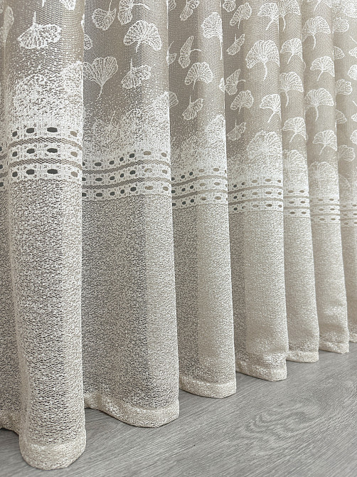 Тюль VR-Textil 2144т Жакард Білий з капучино 300х270 см (43-425) Київ - фото 8