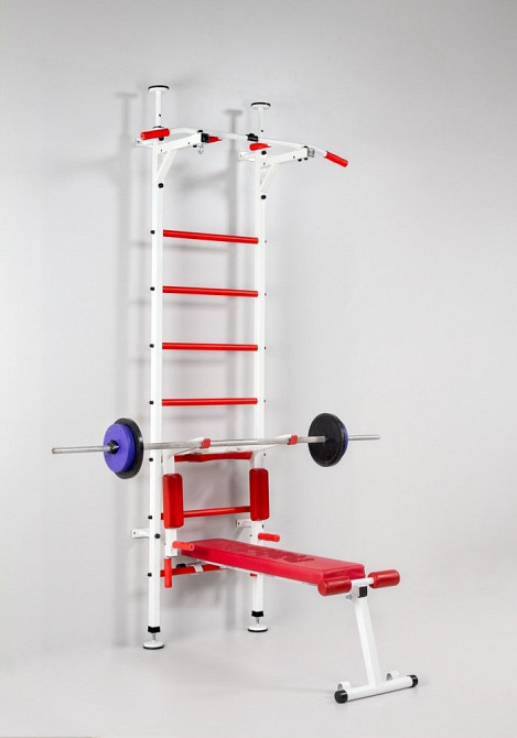 Шведская стенка спортивная с кольцом под грушу брусья турник гимнастическая лавка для взрослых до 120 кг Каменское - изображение 5