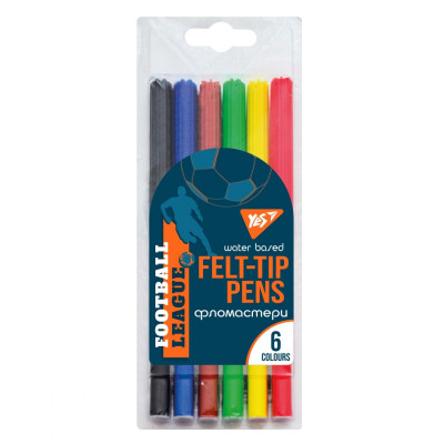 Фломастеры Yes Football, 6 цветов (650514) Винница - изображение 1