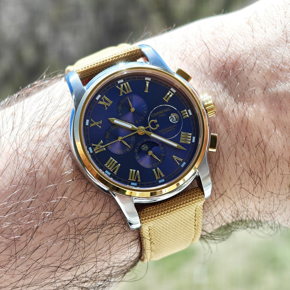 Годинник чоловічий механічний Carnival London Sahara Gold (2 ремінці) Вінниця - фото 7
