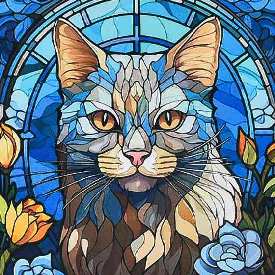 Алмазна мозаїка "Сяйво білої кішки" DEEX16298 не повна викладка 30х30 см Вінниця