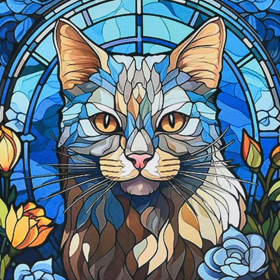 Алмазна мозаїка "Сяйво білої кішки" DEEX16298 не повна викладка 30х30 см Вінниця - фото 1