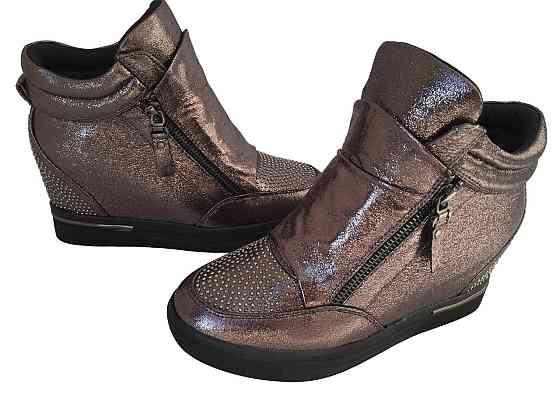 Снікерси жіночі Bosida бронзовий еко-шкіра 37р. танкетка 5см ( -6) Коломия