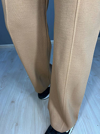 Брюки жіночі My fashion 202401 кльош від стегна зі стрілкою шнурок га талії машинна в’язка one size, Одеса - фото 8