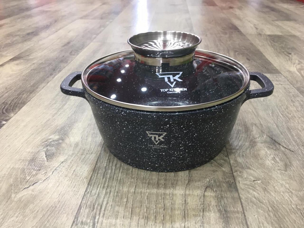 Каструля Top Kitchen (чорна в білу крапку 28 см) TK 00053 (6 шт./яский) Одеса - фото 1