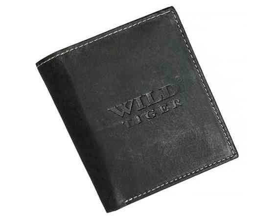 Портмоне мужское Wild Tiger (037) кожаное черное Киев